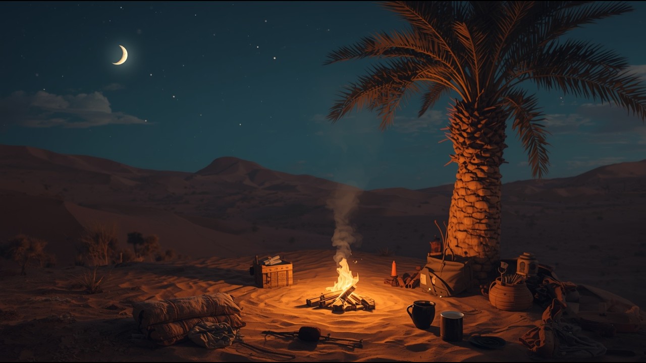 Arabian Jazz Lo-Fi - Soft Oud Music to Study, Sleep & Relax with Warm Desert Arabian Night Ambience