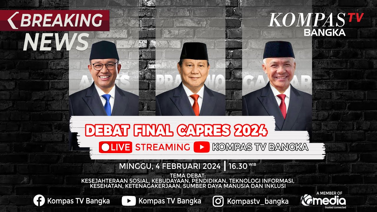 Debat Terakhir Pilpres 2024 Capres-Cawapres Anies-Muhaimin, Prabowo-Gibran, & Ganjar-Mahfud!