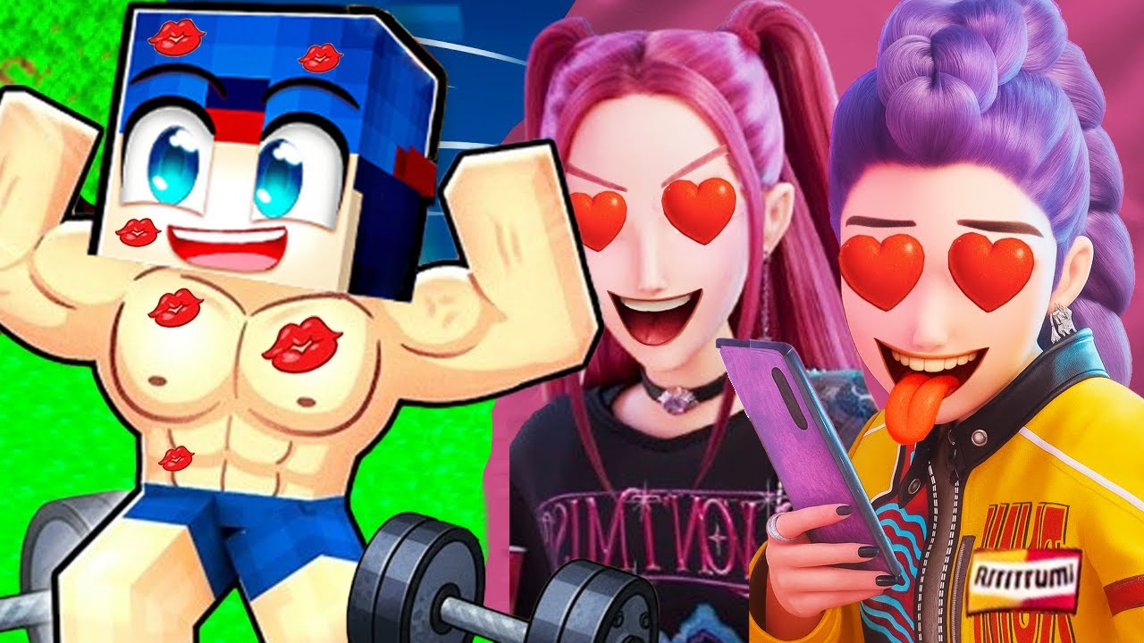 JE DEVIENS SUPER MUSCLÉ POUR IMPRESSIONNER LES HUNTRIX SUR MINECRAFT ! KPop Demon Hunters