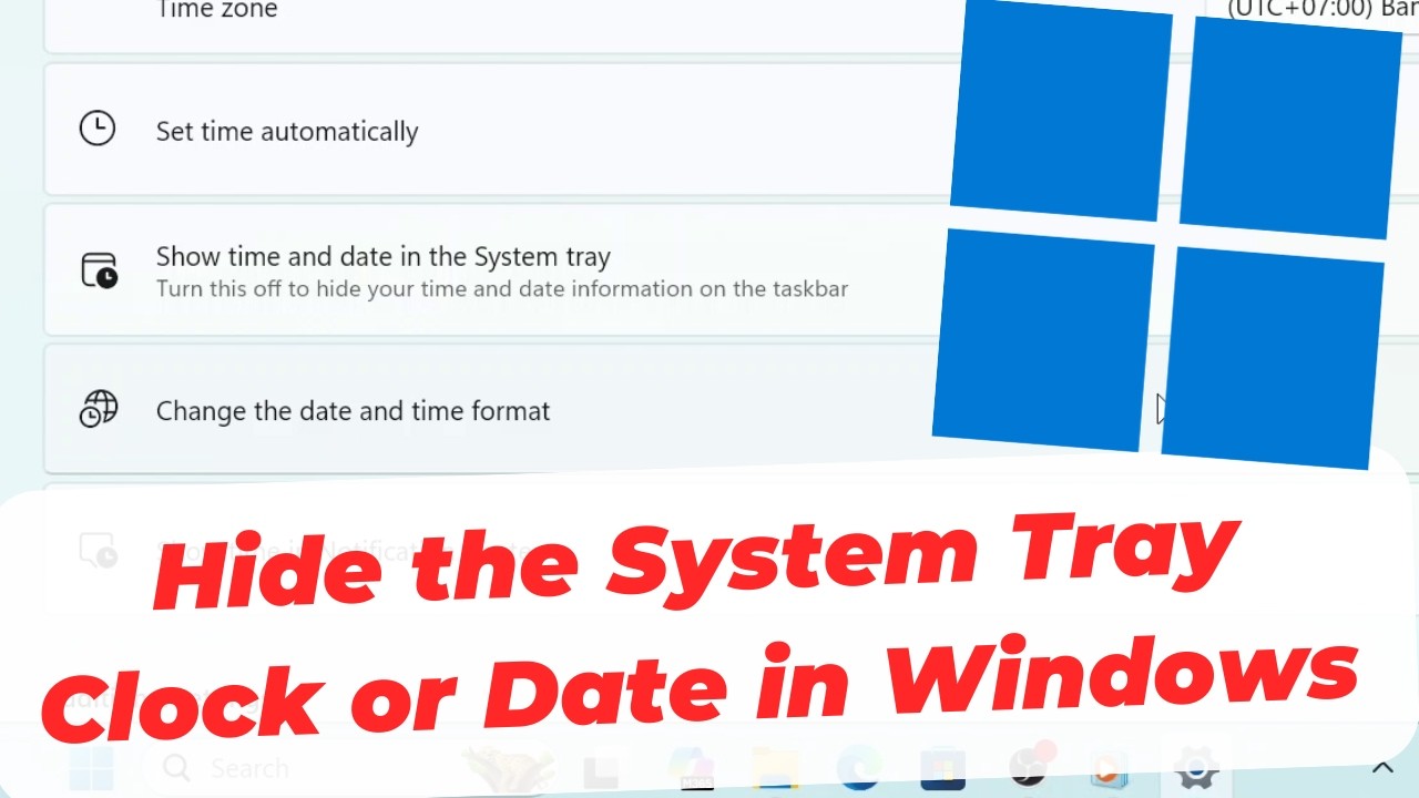 Как скрыть часы или дату в системном трее в Windows