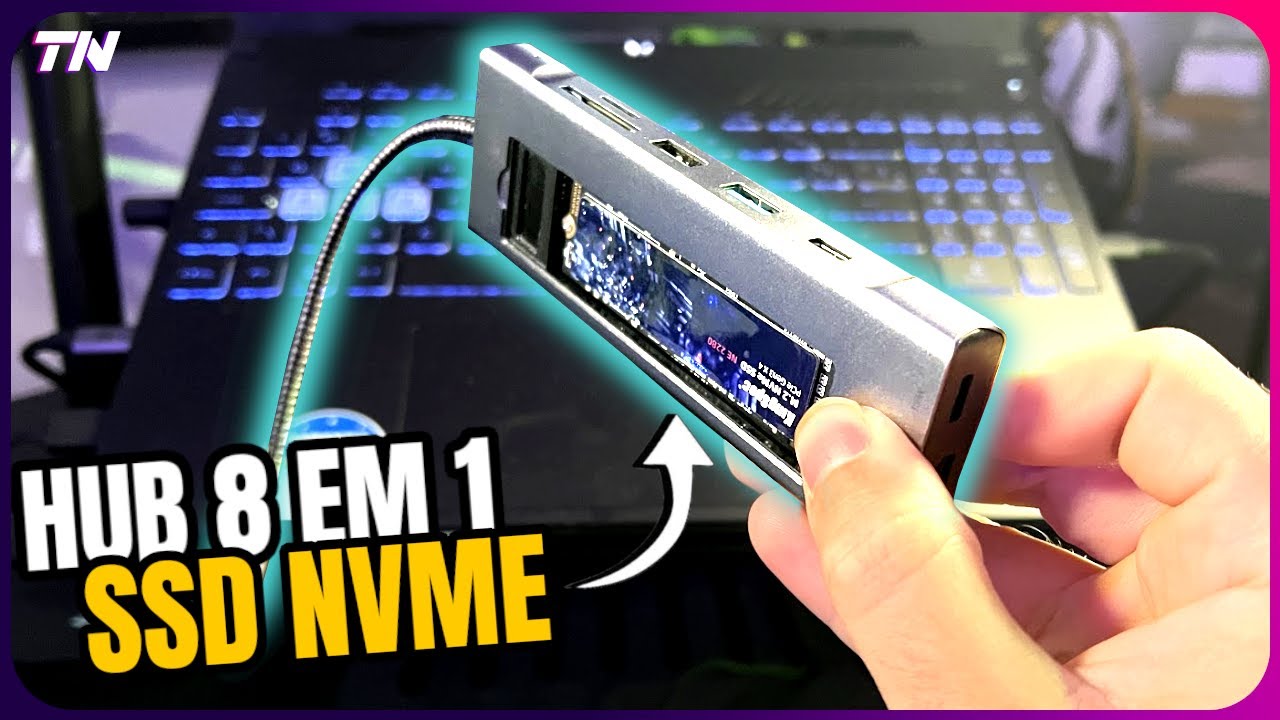 HUB 8 em 1 BARATO que TRANSFORMA seu SSD em PORTÁTIL + SAIDA HDMI! ESSAGER 8 IN 1 Dock Review