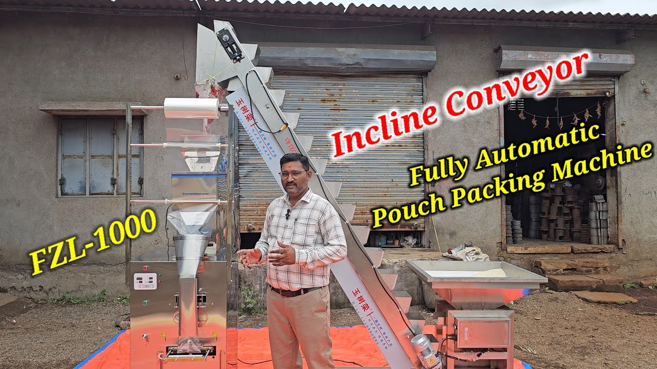 Fully automatic Pouch Packing Machine | FZL1000 Packing Machine With Incline Conveyor