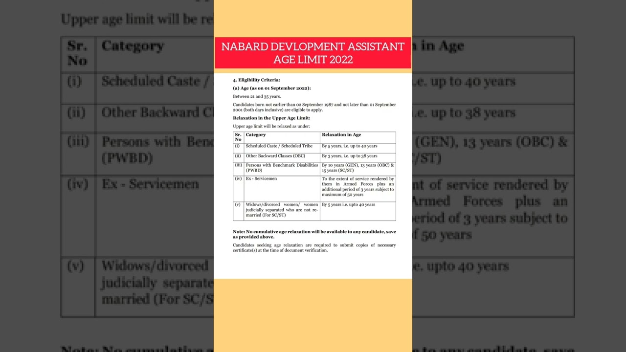 nabard devlopment assistant age limit 2022 / nabard devlopment assistant age / nabard Da age limit
