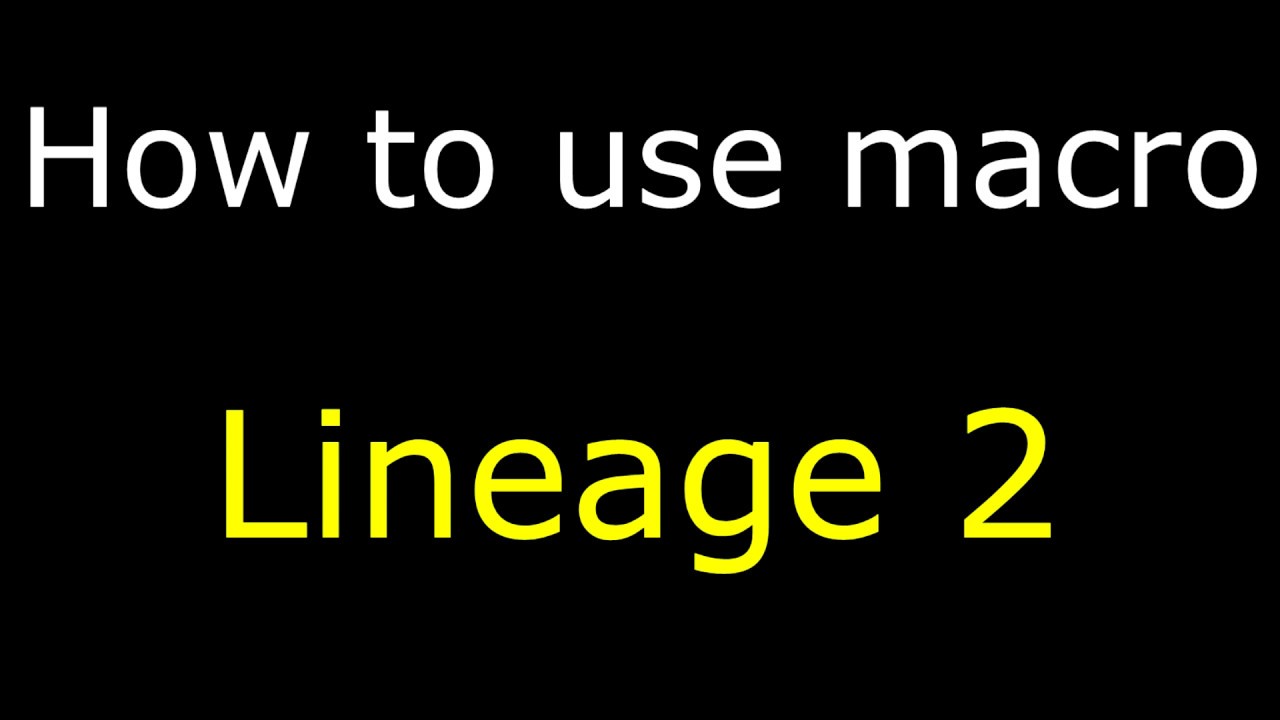 Lineage II - How to use macro