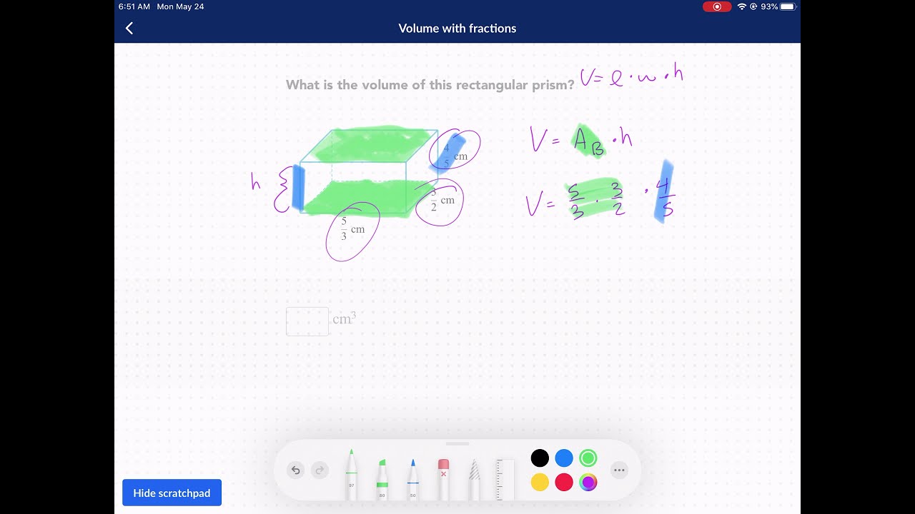 Khan Academy Tutorial: volume with fractions