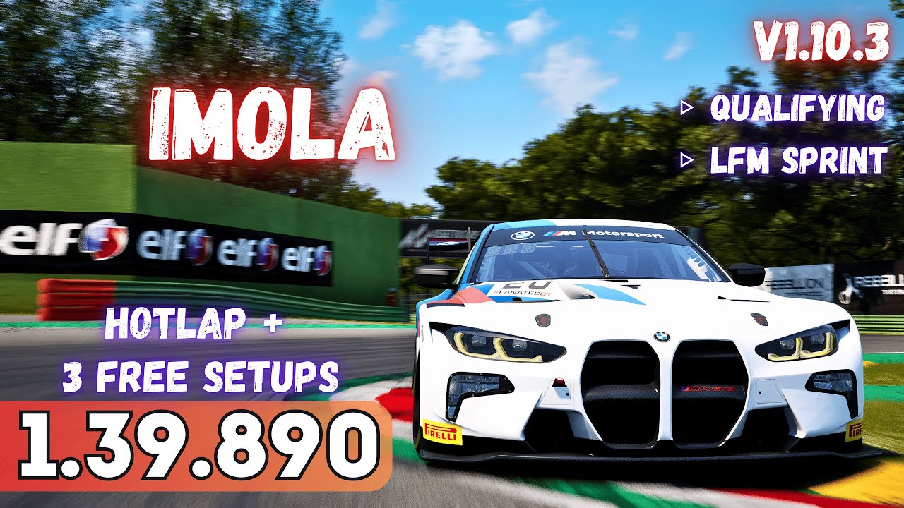 BMW M4 GT3 | IMOLA 1.39.8 | HOTLAP + FREE SETUP | ACC v1.10