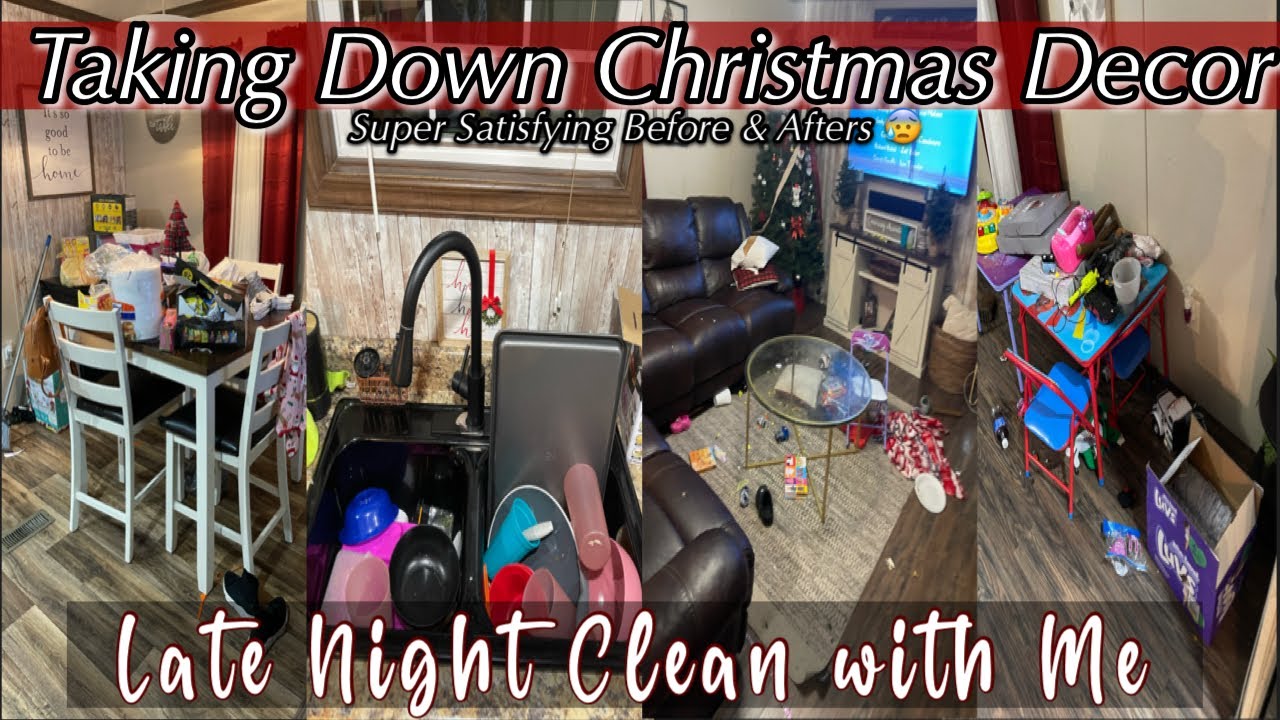 Late Night Cleaning Motivation| Clean with Me| Undecorating for Christmas| CleoshaaaJ
