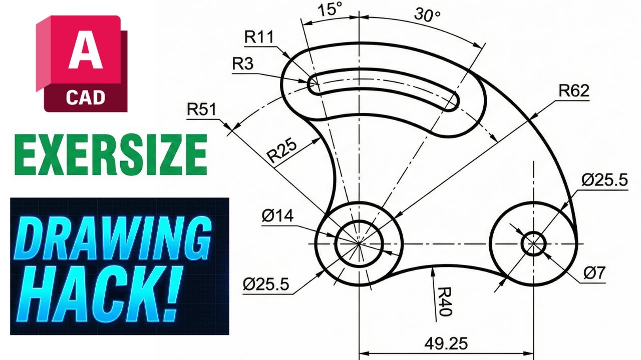 AutoCAD 2d Drawing Practice Exersize
