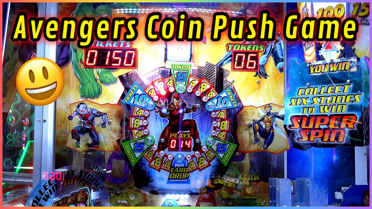 OUR FIRST TIME PLAYING THE NEW AVENGERS COIN PUSH GAME!!!