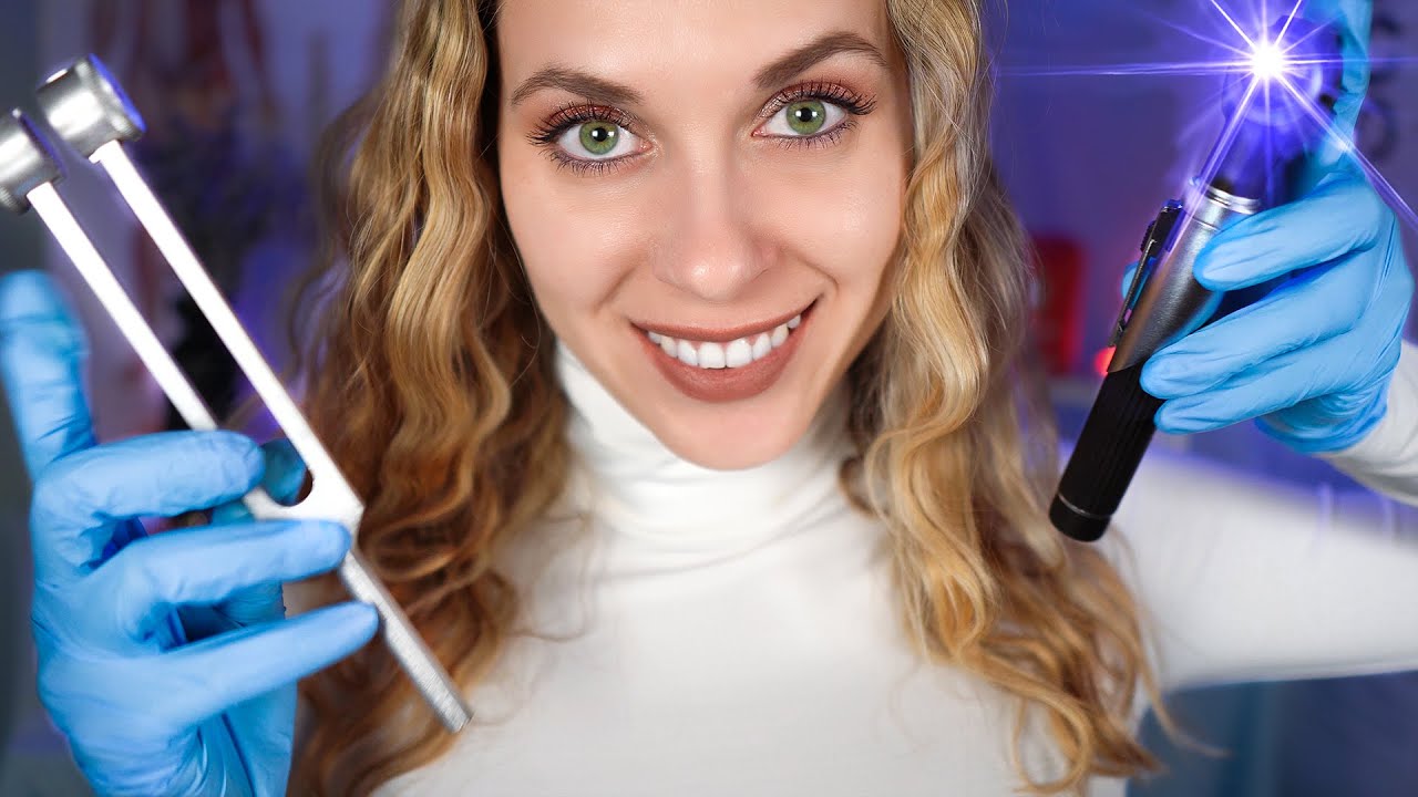 ASMR Unclogging your EARS, otoscope, 👂 Ear Exam & Cleaning, tuning fork, Roleplay for SLEEP
