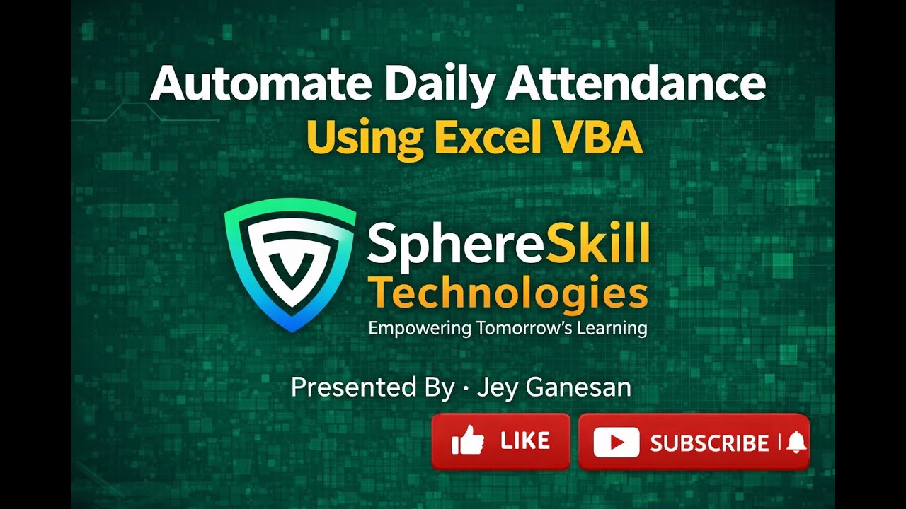 🔥Automate Daily Attendance Using Excel VBA | One-Click HR Automation