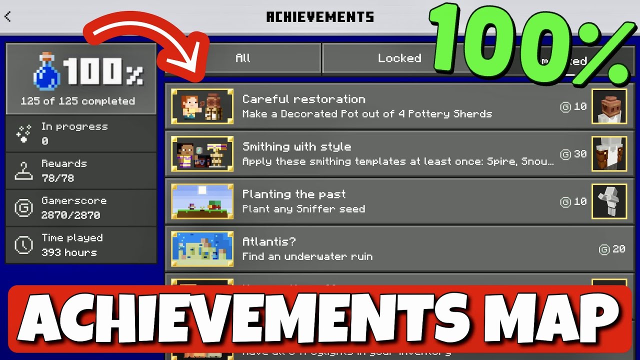 Minecraft PE 1.20+ ACHIEVEMENT HACK MAP (Unlock ALL Achievements Fast!) UNLOCK EMOTES & REWARDS
