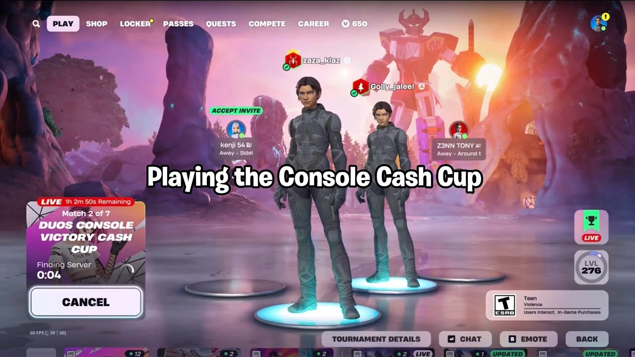 Playing The console cash cup!