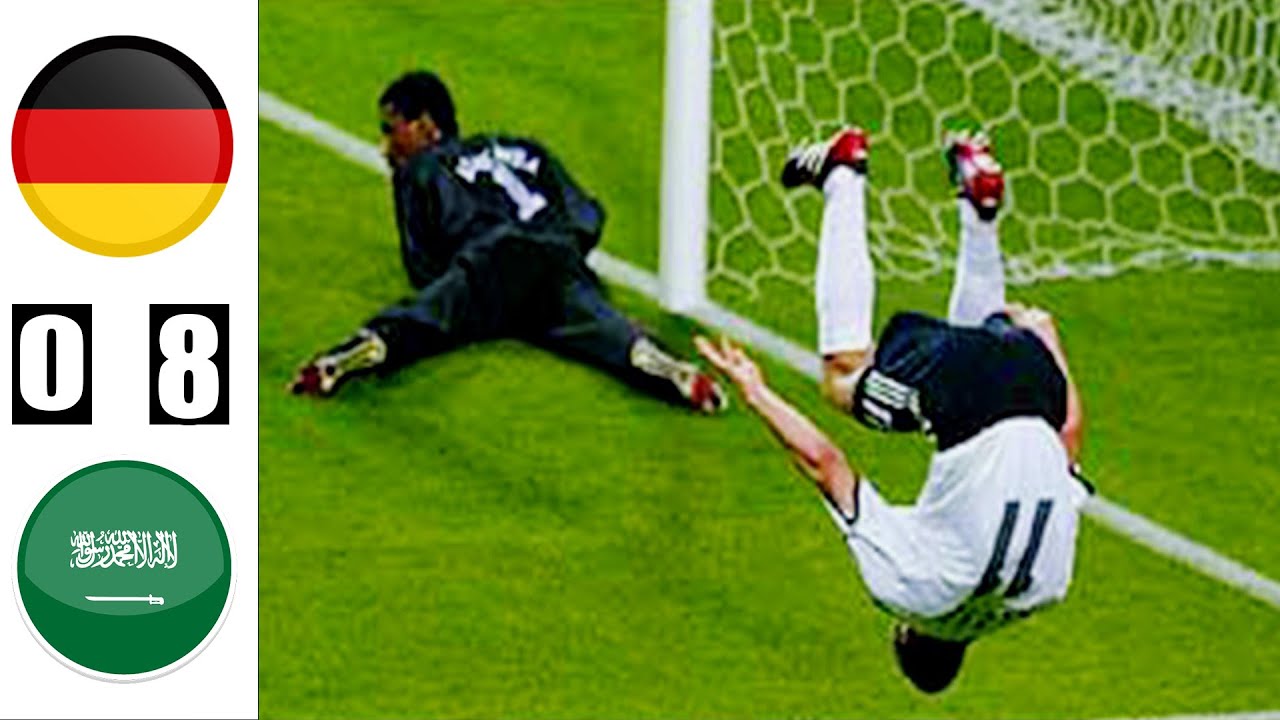 المانيا vs السعودية 8-0 كاس العالم 2002 تعليق عربي جودة عاليه HD