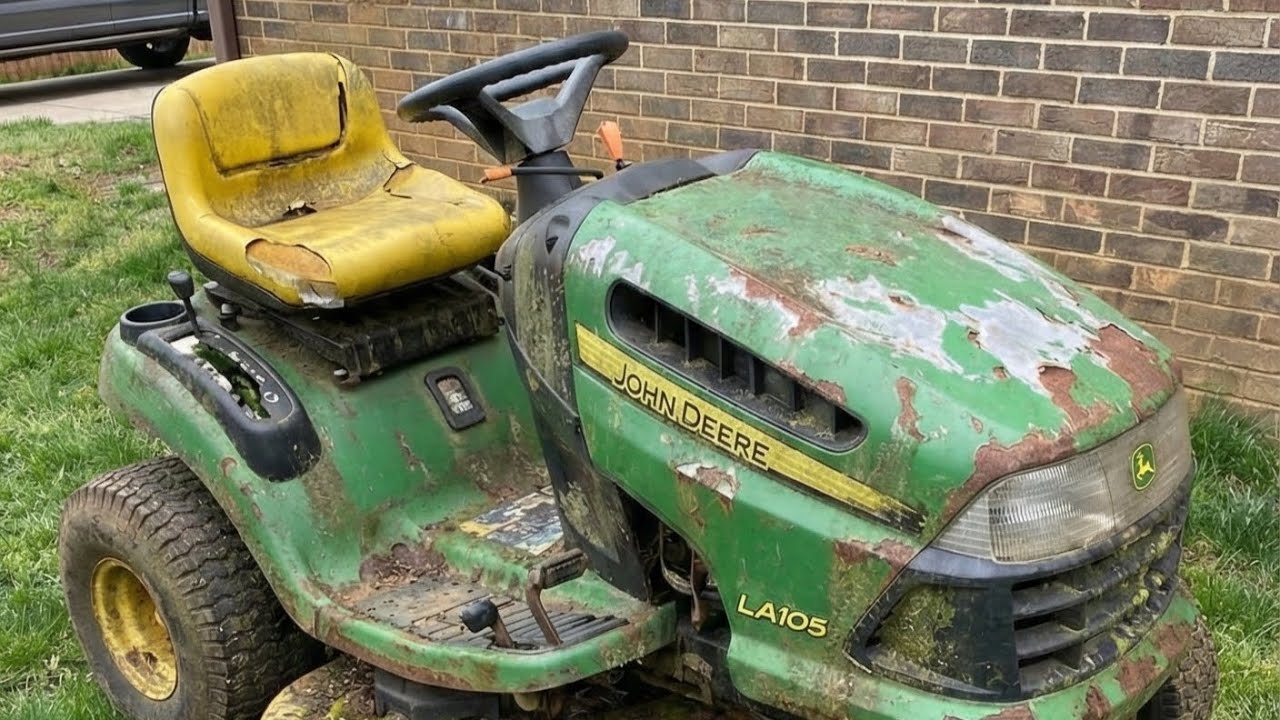 John Deere LA105 riding mower. Can Grant bring her back to life? #Repair #Mower #diy #johndeere #fyp