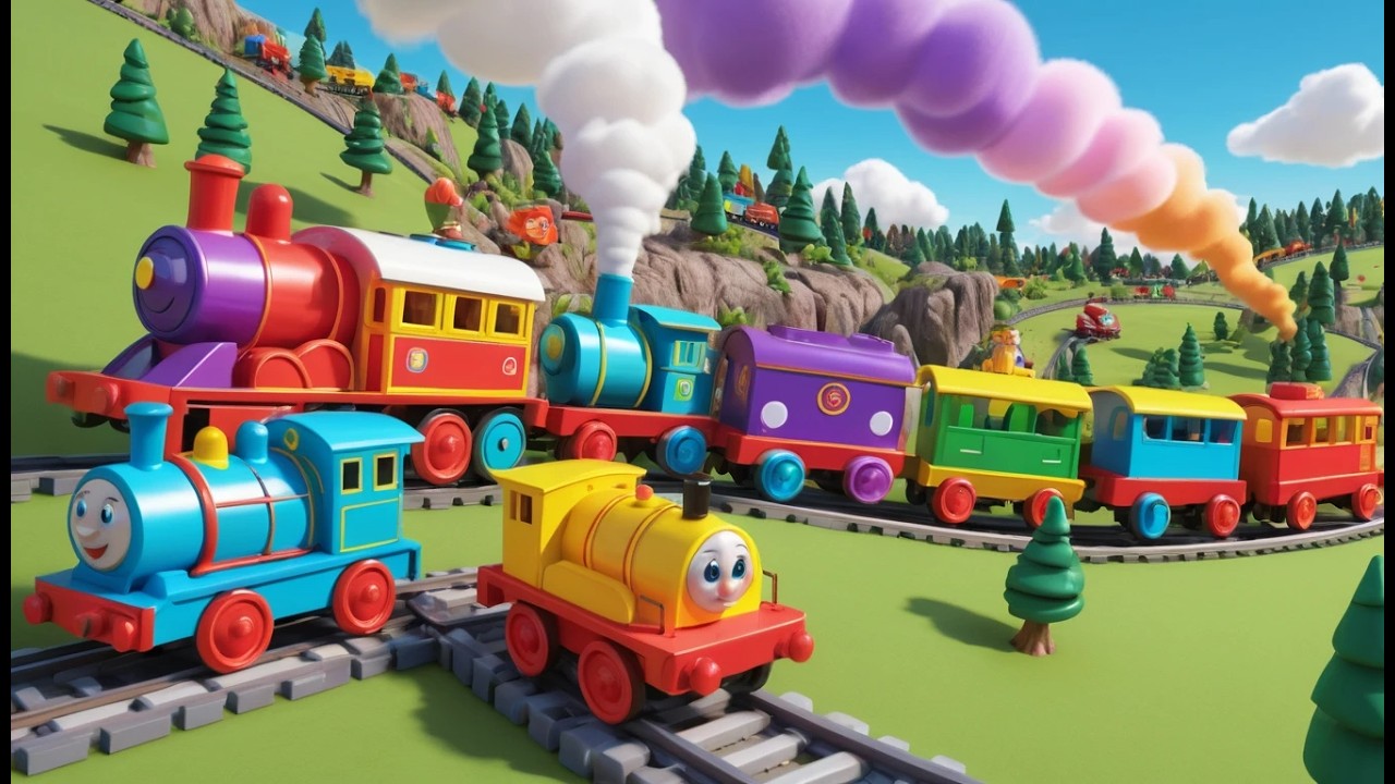 Eight Little Toy Trains Chug Chug Chug | Kids Train Song & Number Rhyme