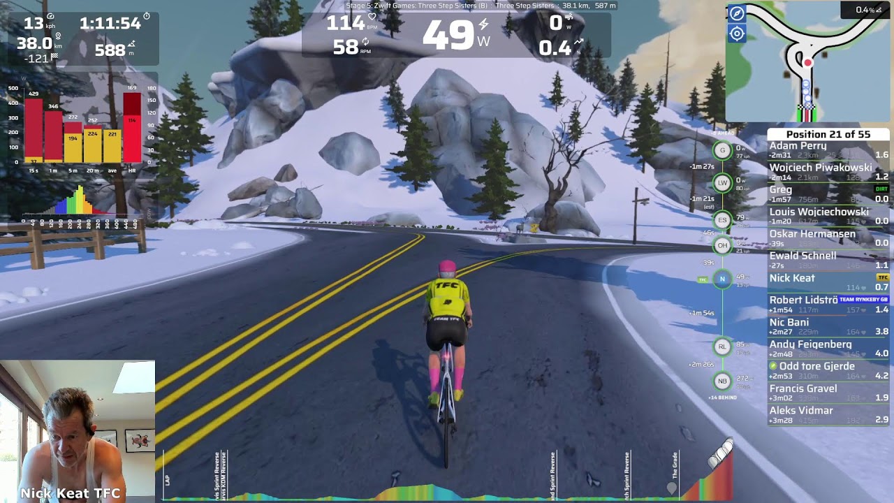 Zwift Racing: Zwift Games Stage 5 - Three Step Sisters - 38 km, 587 m