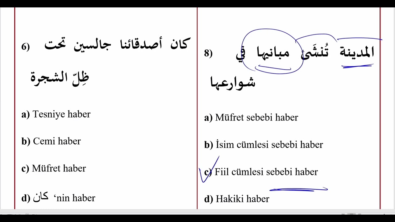 Nahiv Soruları TEST 8 HABERİN ÇEŞİTLERİ (5 - 12)