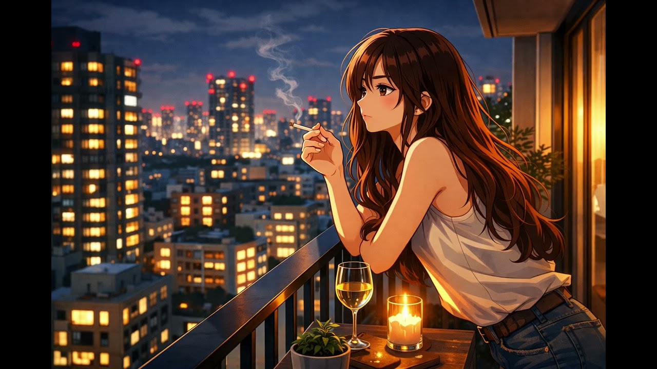 【作業用BGM 睡眠用BGM】夜のベランダで考え事 | lo-fi beats to chill　