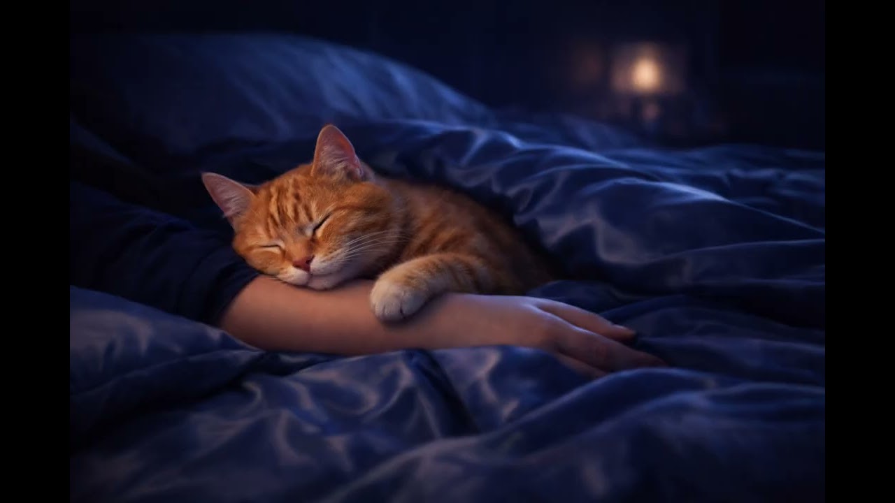 You’re Not Sleeping Alone | Cat Purring Night Ambience for Sleep (8 Hours)
