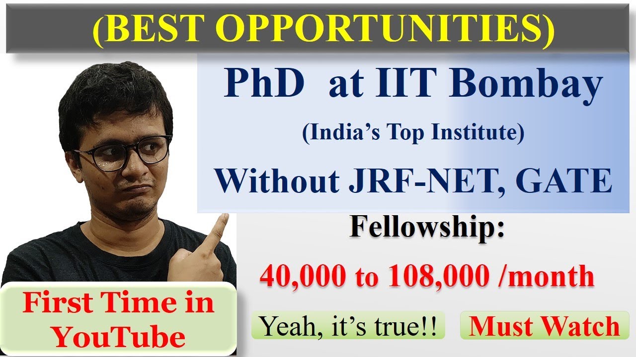 PhD in India Without JRF-NET, GATE || How to Take Admission in PhD at IIT Bombay (Best Institute)