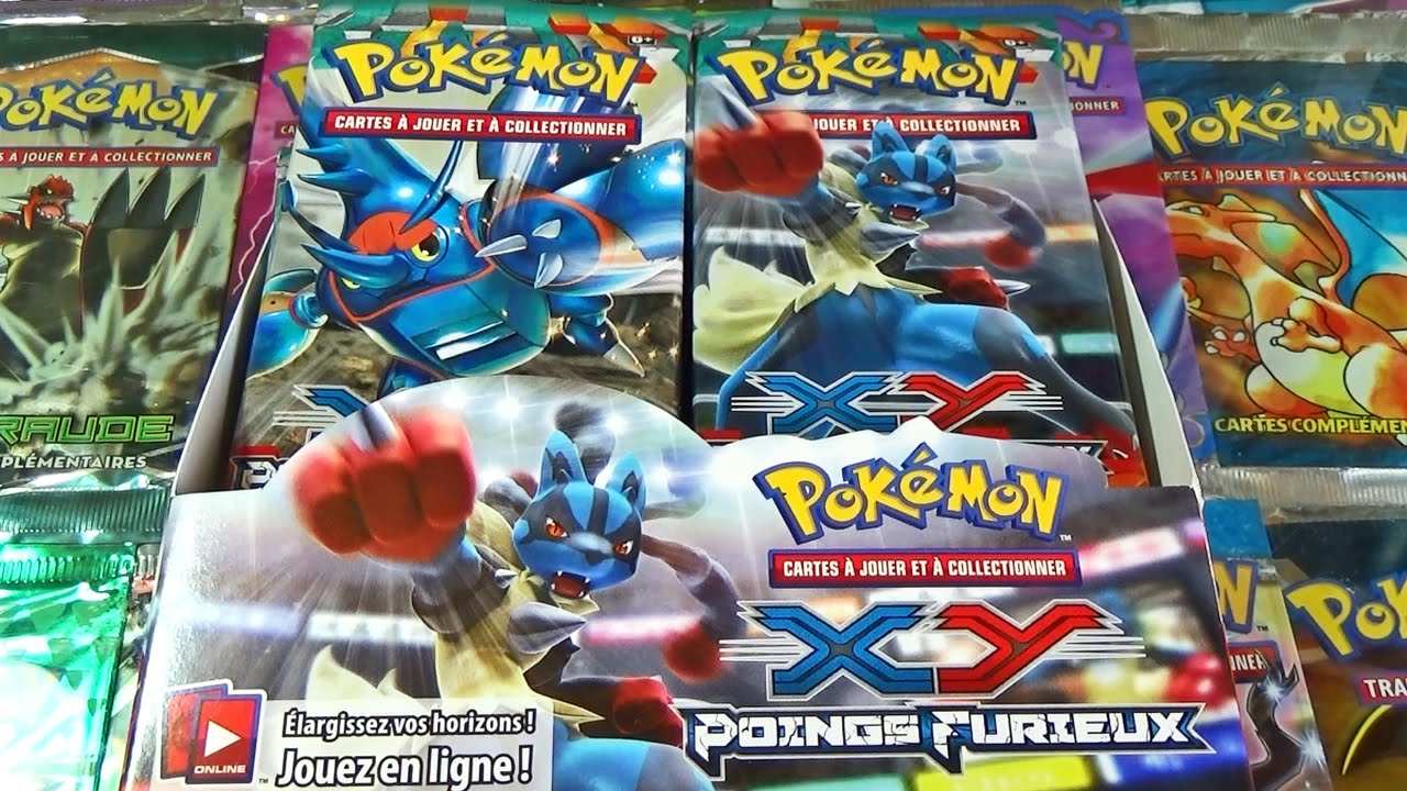 Ouverture de 36 Boosters Pokémon XY 3 Poings Furieux d'un Display # 2 UN DRAGON FURIEUX !