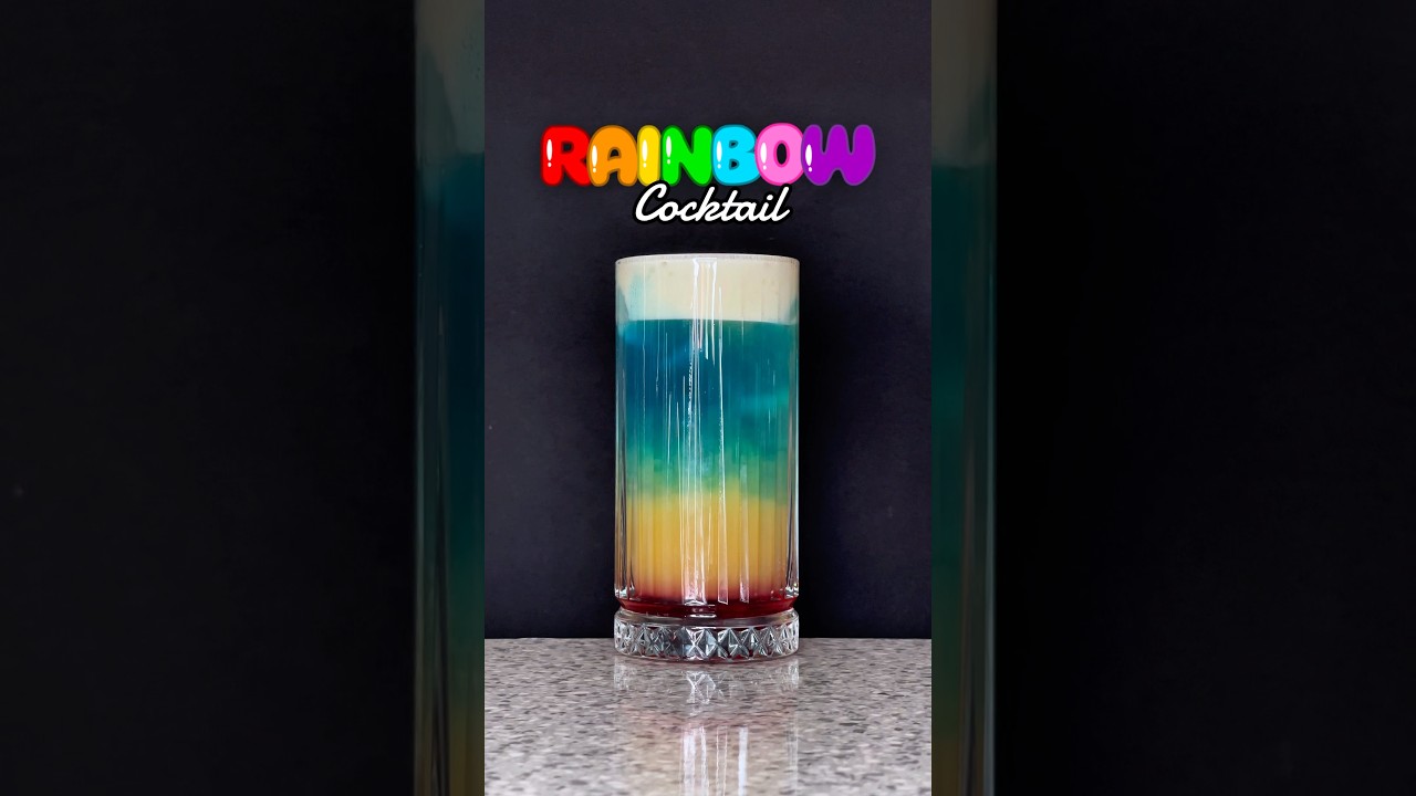 RAINBOW COCKTAIL 🌈 #cocktails #cocktailrecipes #shots #drinks