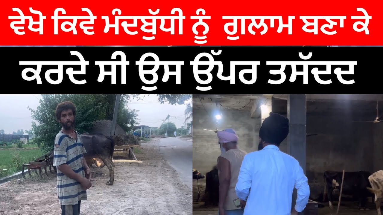 ਵੇਖੋ ਕਿਵੈ ?? ਗੁਲਾਮ ਬਣਾ ਮੰਦਬੁੱਧੀ ਮਨੁੱਖਾਂ ਤੇ ਹੋ ਰਿਆ ਤਸ਼ੱਦਦ .. A man kept as a slave..