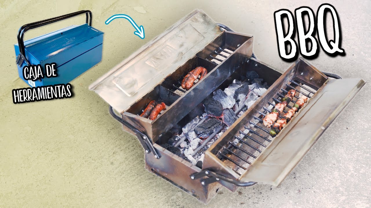 🔥BARBACOA hecha con CAJA DE HERRAMIENTAS: BBQ Portatil