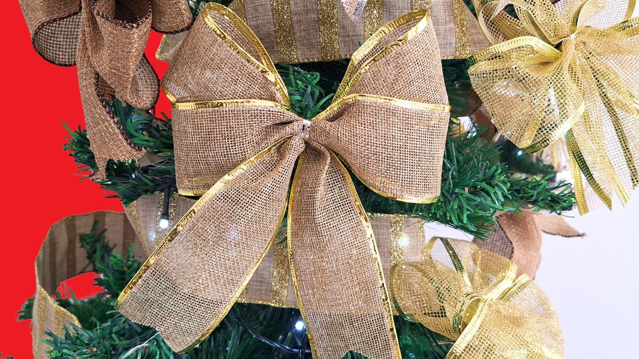 LAÇO DE NATAL - COMO FAZER LAÇOS DE NATAL | LAÇOS ÁRVORE DE NATAL I LAÇO RÁPIDO E FÁCIL EM 1 MINUTO
