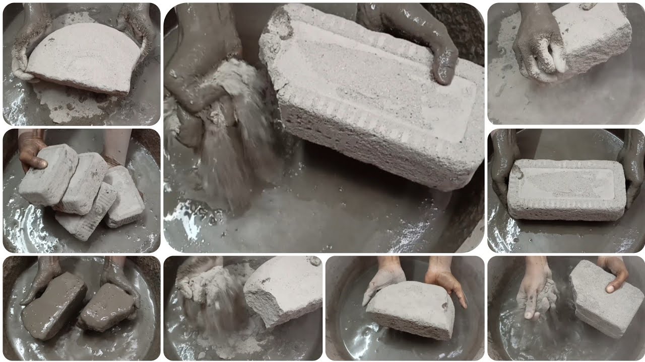 Soft Dusty🌪️Crispy Pure Sand Dipping+Crumbling in💦+on Paste & Mixing ASMR