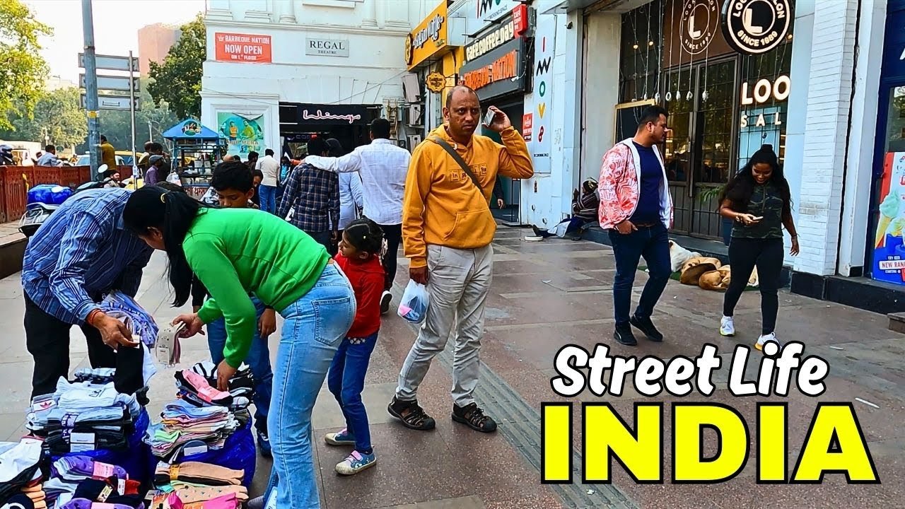 Real India Street Life 🇮🇳 | New Delhi City Center 4K Walking Tour | Silent Documentary