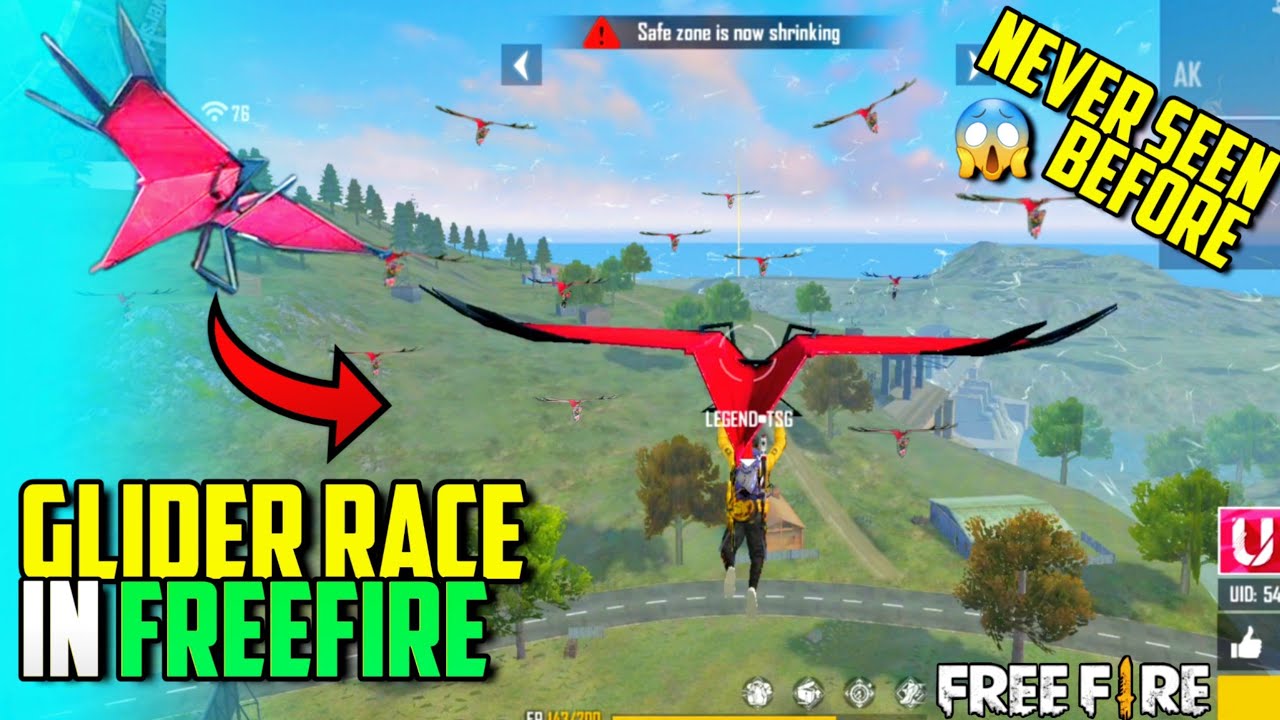 GLIDER RACE IN FREEFIRE || NEVER SEEN BEFORE || ALL TSG MEMBERS || EPIC RACE || ULITMATE CHAMPION 🏆