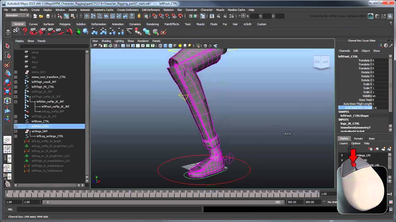 Creating a Character Rig - Part 17: Non-uniform no flip IK leg stretch and automatic IK FK toggle
