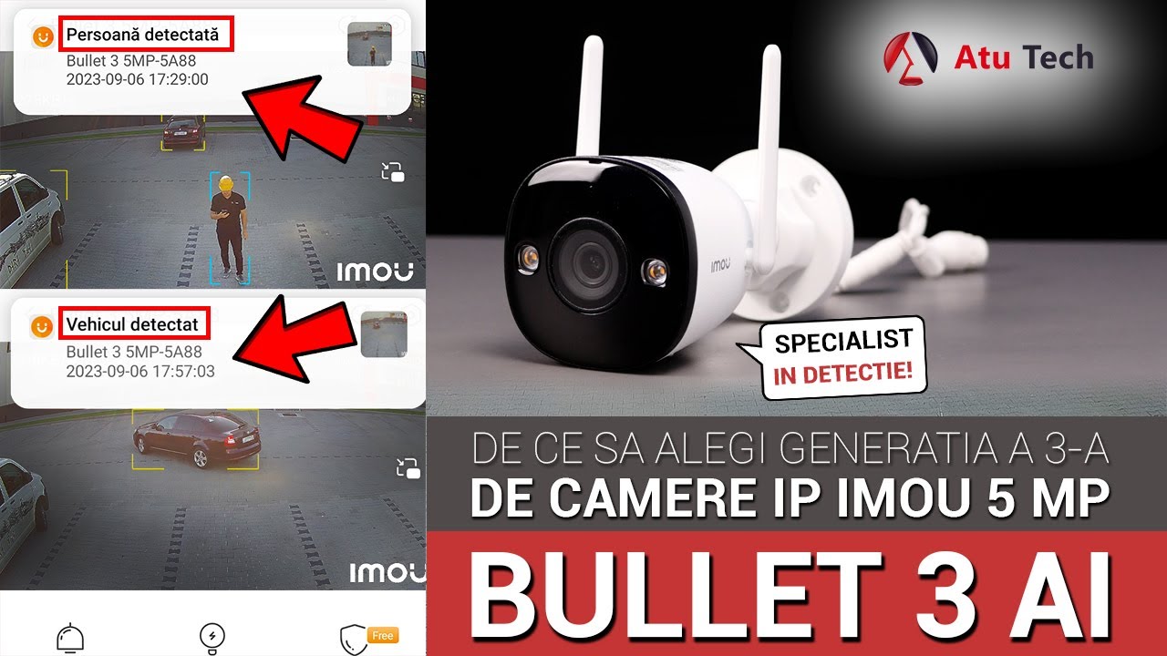Noul IMOU BULLET 3 5MP FULL COLOR alarma detectie persoane si autovehicule | IPC-S3EP-5M0WE