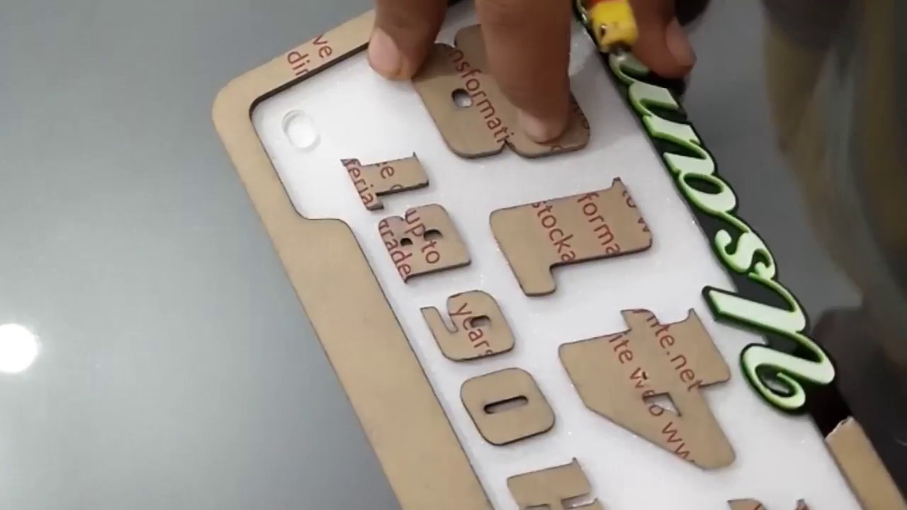 How to Making Acrylic Laser Cutting  3D Number Plate