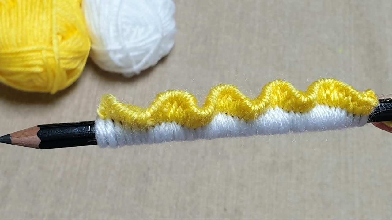 Easy Woolen Flower Making Ideas Pencil - New Amazing Hand Embroidery Design Trick - Sewing Hack