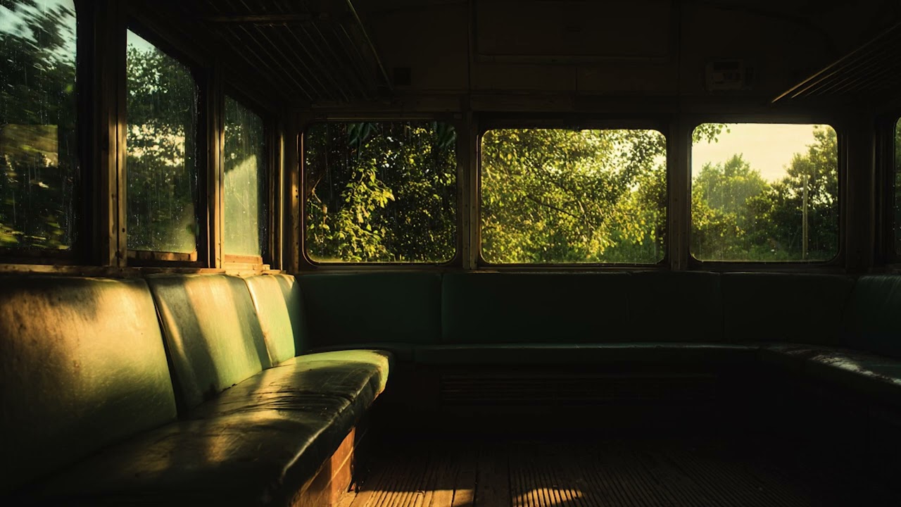 Rain Sounds for Sleep 🚆 Evening Train Window (8 Hours, Black Screen)