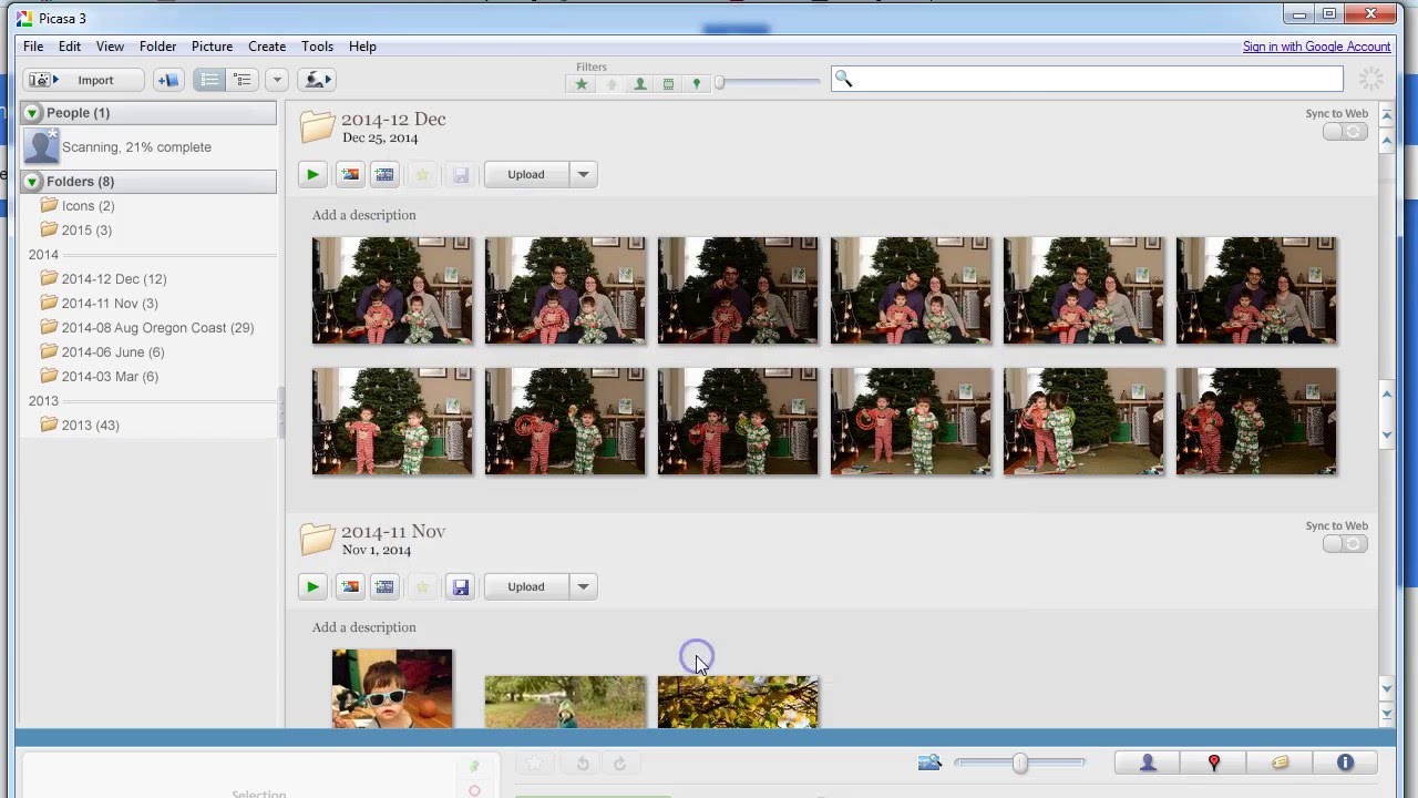 Guide to using Picasa to manage and organize photos