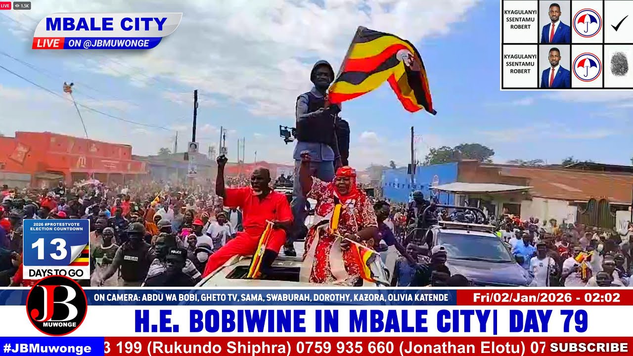 🔴 MBALE ON FIRE: Tens of Thousands Flood the Streets Escorting Bobi Wine into the City