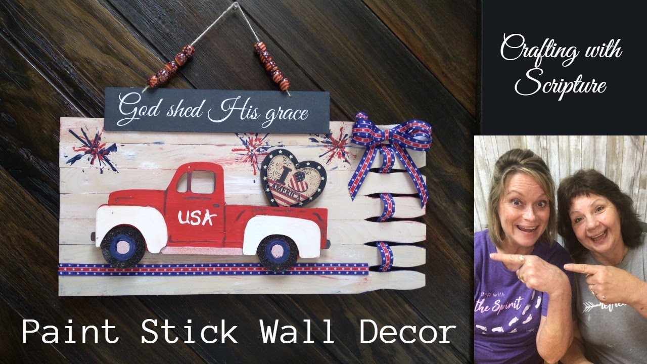 Step by Step Paint Stick Wall Decor