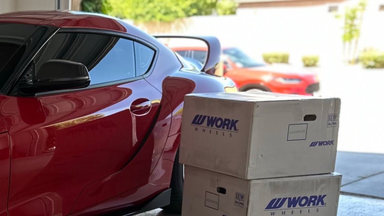 Unboxing my work wheels! Improving the Supra little by little. #supra #workwheels #supramk5