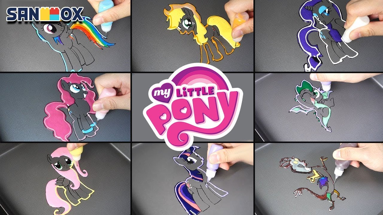 My Little Pony Pancake art  - Rainbow Dash, Applejack, Pinkie Pie, Rarity, Twilight, Fluttershy etc