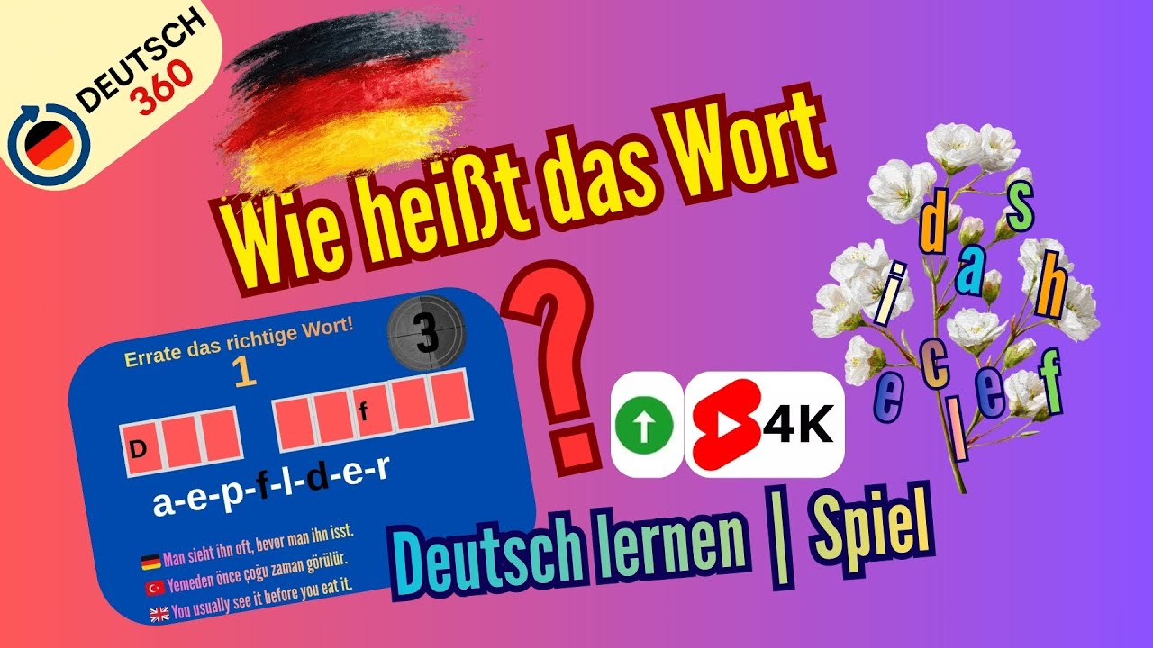 Wie heißen die Wörter? 🤔 | Wortspiel | Deutsche Nomen lernen und üben #deutsch #german #almanca