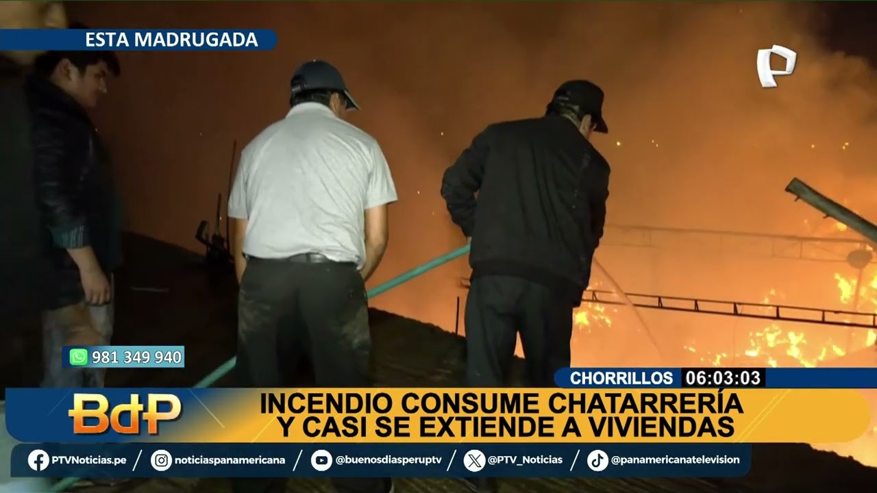Incendio consume chatarrería en Chorrillos: fuego casi se extiende a viviendas
