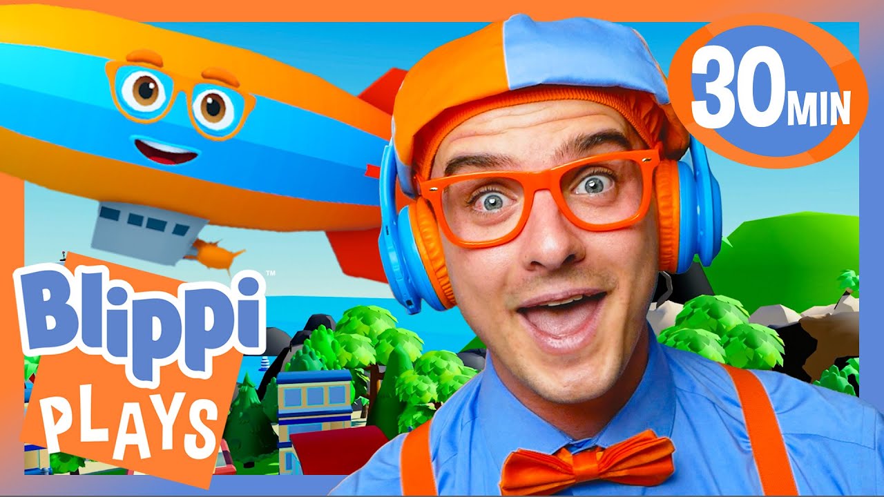 All Aboard the Mighty Blimpi! ✈️ BEST OF BLIPPI PLAYS ROBLOX! 🎮 Educational Gaming Videos for Kids