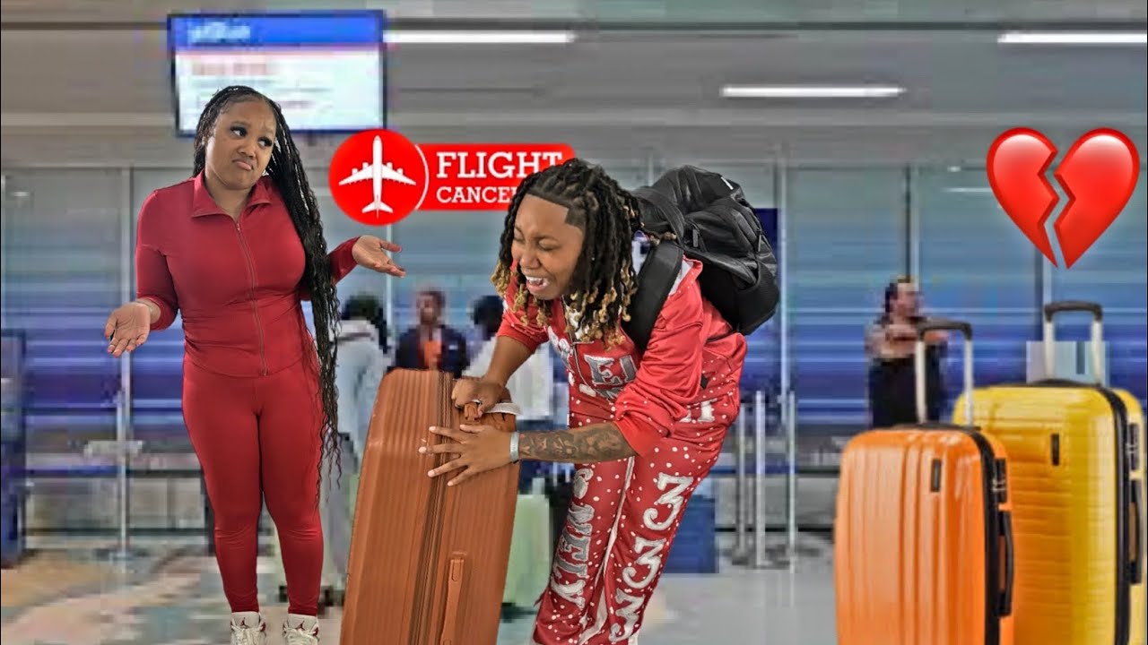 OUR FLIGHT ✈️ IS CANCELLED PRANK ON FRUIT💔 *SHE CRIED*