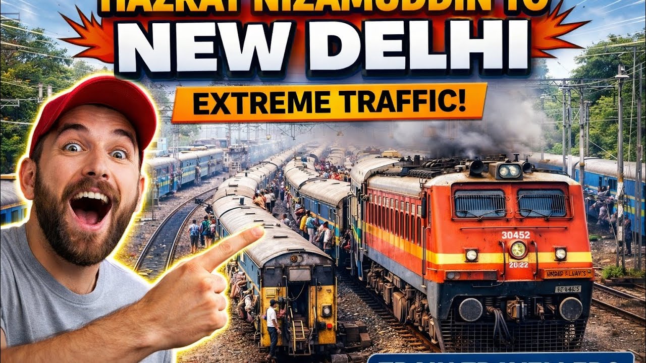 H Nizamuddin to New Delhi. Wap-6 coach and engine powerfull generation. TRAIN TRAVELLERS