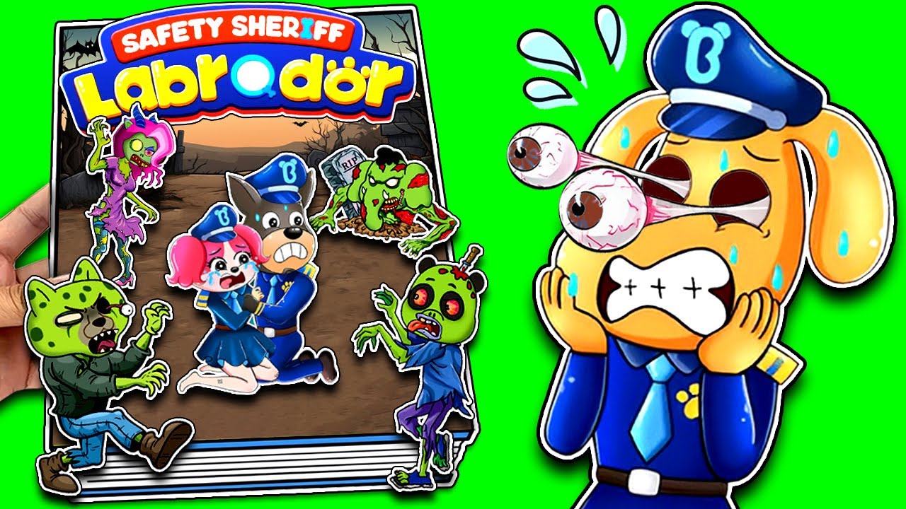 Sheriff Labrador Rescues Residents turned into Zombies| Make Quiet Book Sheriff Labrador ❤️DIY Paper
