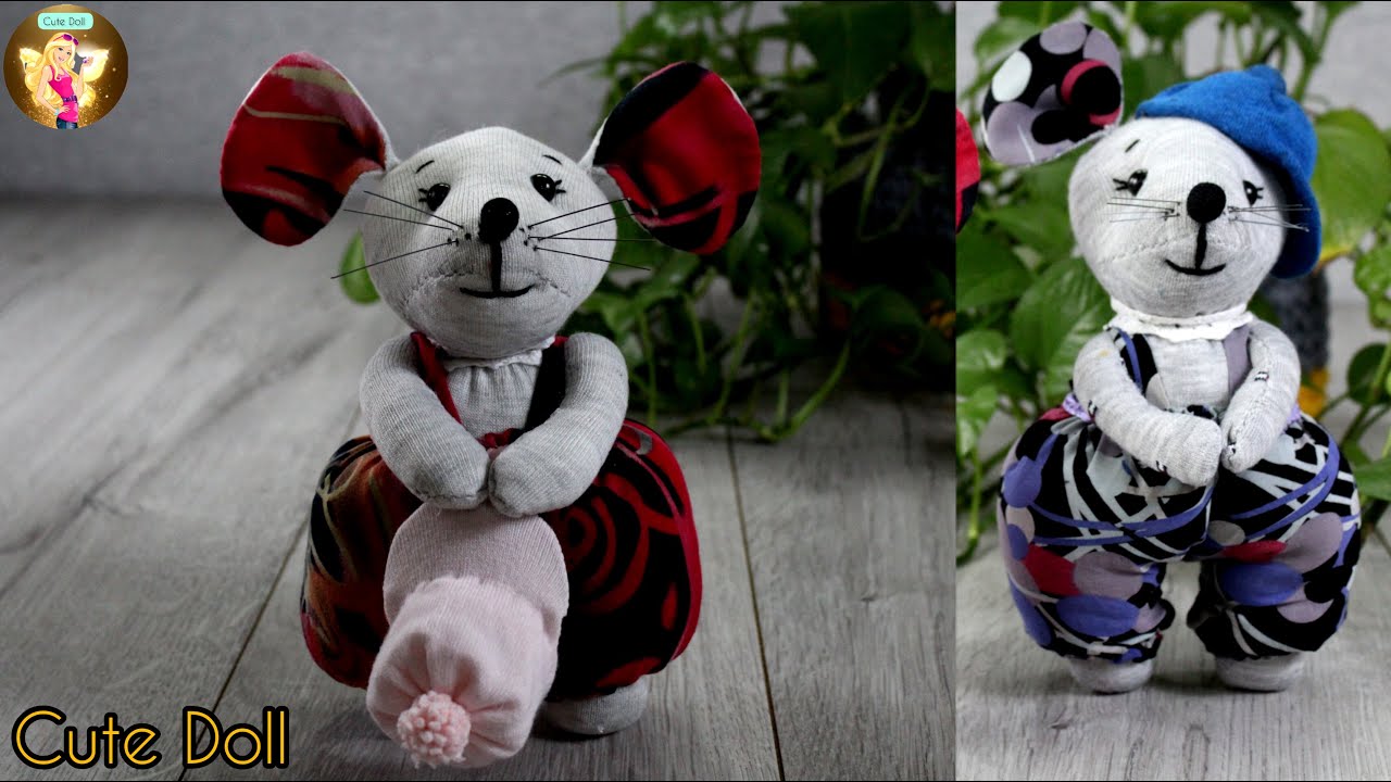 Puppet mouse/Tips for Making a Handmade Sock and Fabric Mouse Doll/diy craft#diy #puppet #handmade